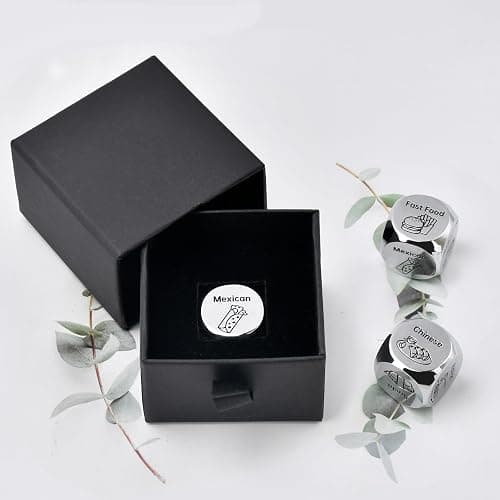Stocking Stuffers for Men Women Adults: Steel Food Decision Dice Funny Gifts for Him Her Couple Girlfriend Boyfriend Husband Wife Christmas Anniversary Valentines Birthday Wedding Fathers Day thumbnail 5