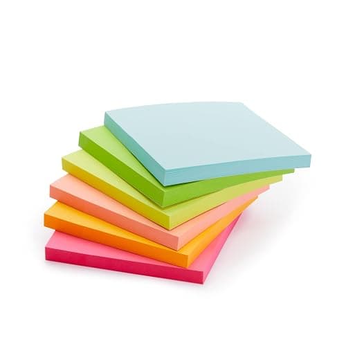 Amazon Basics Square Sticky Notes, Office Supplies for Desk, 3-x-3-inch, 24-Pack, Assorted Colors thumbnail 5
