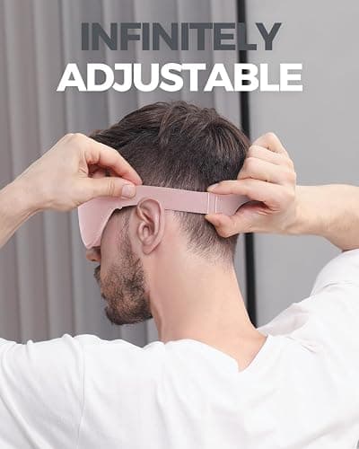 MZOO Luxury Pink Sleep Mask for Back and Side Sleeper, Completely Block Out Light Sleeping Eye Mask for Women Men, Zero Eye Pressure 3D Contoured Night Blindfold, Breathable & Soft Eye Shade Cover - P-pink thumbnail 6