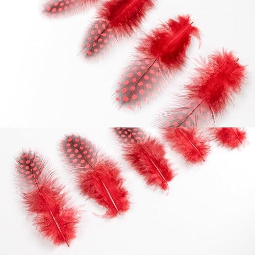 50pcs 3-6 Inches Red Colorful Spotted Feathers for Craft Jewelry and Clothing Decoration and Dream Catcher thumbnail 4