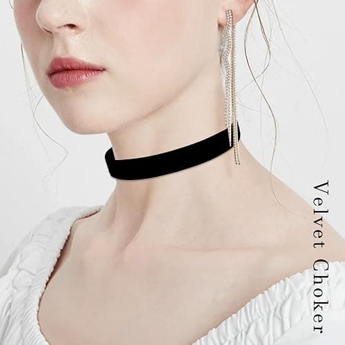 Ronglry 3pcs Black Choker Necklace for Women Black Velvet Choker Set Layered Black Choker Necklaces Classic Chokers for Women Adjustable Gothic Lace Black Collar Necklace for Party Cosplay Christmas Birthday Jewelry Gifts thumbnail 3