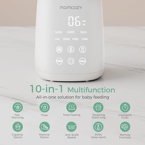 Momcozy Bottle Warmer, Fast Bottle Warmers for All Bottles with Timer, Accurate Temperature Control and Automatic Shut-Off, No Lid Required for Heating, White-Gray thumbnail 6
