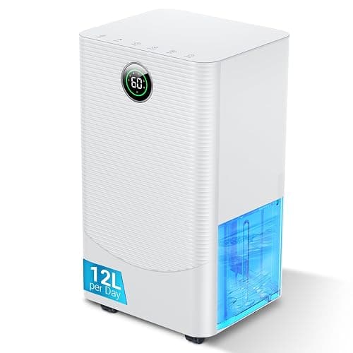 Aridite 12L/day Dehumidifier with Humidity Sensor & Display and 24-Hour Timer, 3 Dehumidification Modes, Suitable Bedrooms, Office, Basements, Continuous Draining, White - Image 1
