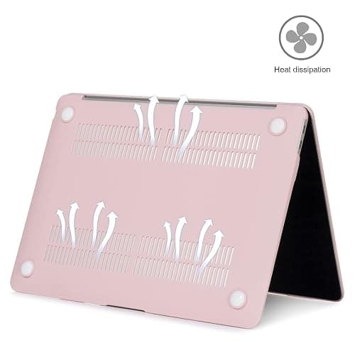 EooCoo Hard Case Compatible with MacBook Air 13.3 inch M1 Chip 2021-2018 with Retina Display, Air 13.3 inch Plastic Protective Case + Transparant Keyboard Cover + Screen Protector, Cute Pink thumbnail 3