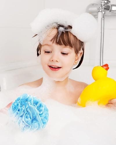 Aquior Bath Sponge Shower Loofahs Balls 60g/PCS Extra Large Mesh Pouf Easy Foaming Body Scrubber Exfoliator for Big Full Lather Cleanse(4 Pack) thumbnail 4