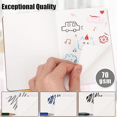Koogel 24PCS Mini Notebooks,Blank Pocket Notepads 8.9x12.7cm Brown Notebooks Small Journal for Students Traveler School Supplies 30 Sheets thumbnail 4