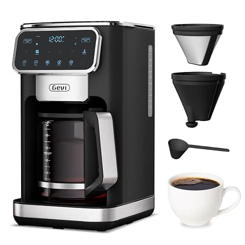Gevi 12-Cup Programmable Coffee Maker with Touch Screen & Reusable Filter,Smart Drip Coffee Machine with Anti-Drip System, Perfect for Home,Iced Coffee - Image 1
