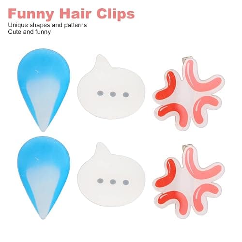 6PCS Cute Clips Funny Shaped Sweat Droplet Side Clips Droplet Pins for Daily Wear Party Accessories thumbnail 4