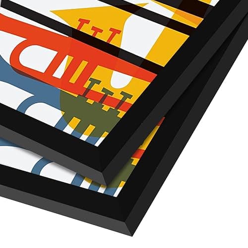 Americanflat 12.5x12.5 Album Frame with Plexiglass - Set of 4 - Record Album Frame for Vinyl LP Covers or Vinyl Records - Brooklyn Portrait Collection - Aluminum Record Frames for Wall - Black thumbnail 8