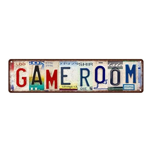 Vintage Game Room Metal Tin Signs Street Signs Man cave Home Wall Decor 16 x 4 Inches - Image 1