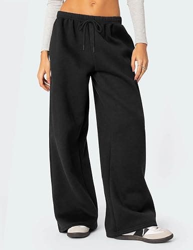 HeSaYep Women's Fleece Lined Sweatpants Winter Warm Wide Leg Sweat Pants Baggy Casual Pants with Pockets thumbnail 4