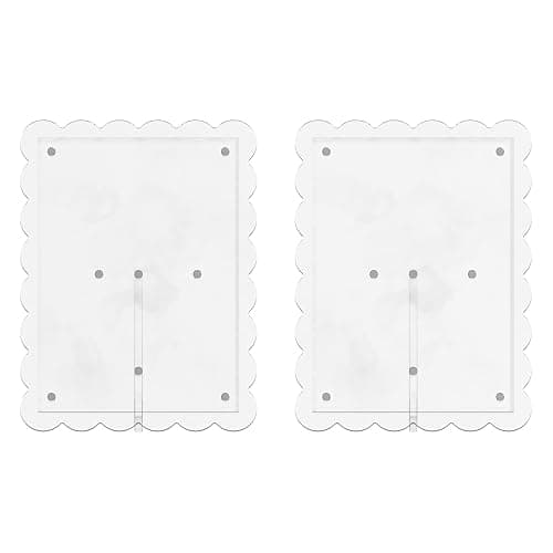 GRAHAM DESIGN 2 Pack of 5 x 7 Clear Acrylic Scalloped Picture Frames, Magnetic Acrylic Closure with Dual Kickstand Holes for Vertical and Horizontal Display, Modern Gift Decor thumbnail 4