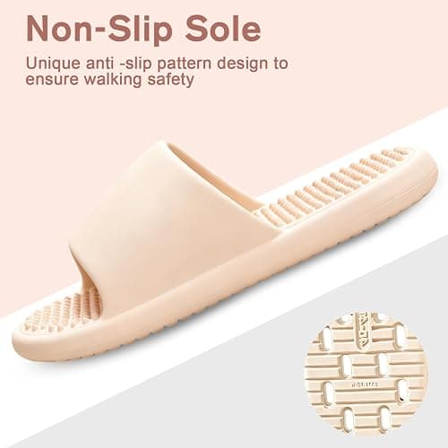 GOEWY Shower Shoes with Drain Holes Massage Granules for Women Men Gym Shower Slippers Slides Quick Drying Bathroom Beach Sandals Lightweight Non-Slip thumbnail 5