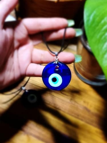 Long tiantian Evil Eye Necklace for Women Evil Eye Pendant Protection Necklaces for Men Leather Rope Glass Inspirational Jewelry Lucky Amulet Necklace thumbnail 3