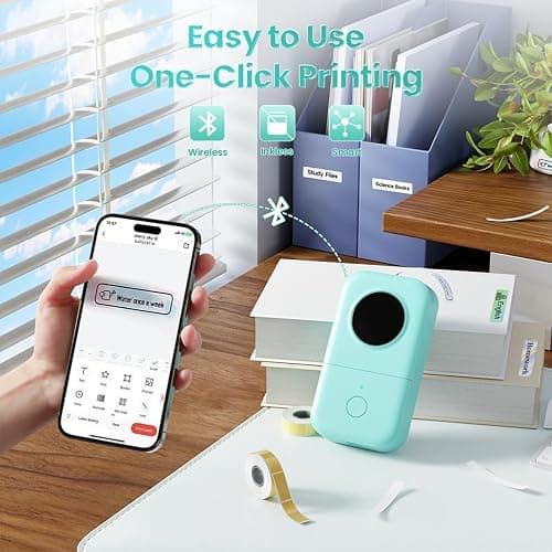 Phomemo D30 Label Maker Machine, Portable Bluetooth Mini Label Printer, Smartphone Handheld Thermal Sticker Small Labeler Multiple Templates Font Icon Inkless Custom Label for Home Kids School Items thumbnail 8