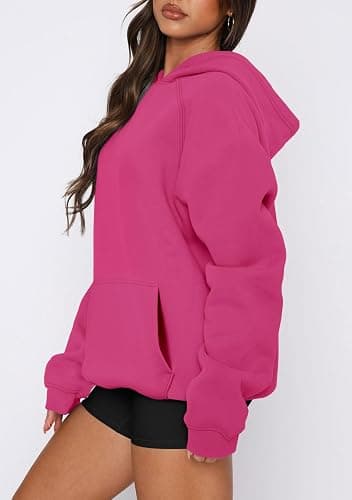 onlypuff Women Pullover Sweatshirt Long Sleeve Hoodies Kangaroo Pocket Fleece Basic Sweater thumbnail 3