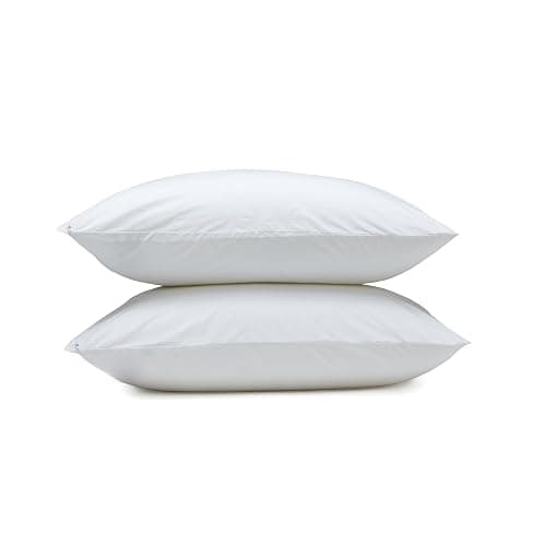 Amazon Basics Down Alternative Bed Pillows and Pillow Protector Case 2-Piece Set, Medium Density, Standard - Pack of 2, White, 26"L x 20"W thumbnail 4