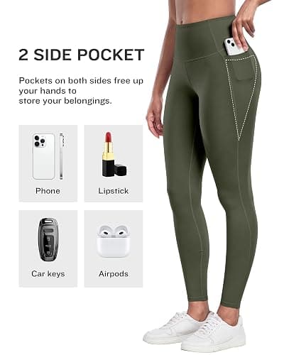 LZYVOO Leggings with Pockets for Women, 6 Packs Soft High Waisted Tummy Control Workout Yoga Pants thumbnail 3