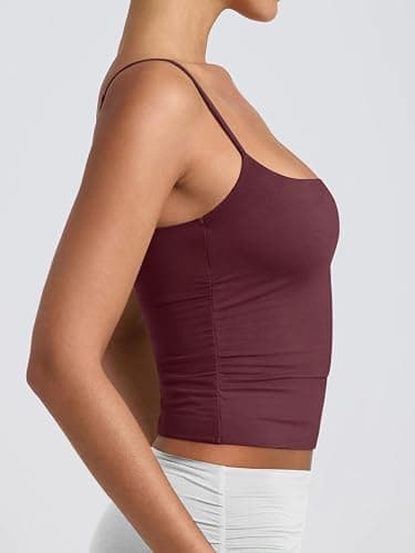 PINKMSTYLE Women's Basic Double Lined Scoop Neck Tank Tops Summer Cami Top | Adjustable Spaghetti Strap,Soft Skin Stretch,Slim Fit for Everyday Wear thumbnail 3