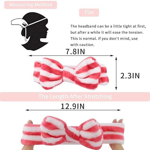 6 Pack Pink Spa Headband Makeup Soft Skincare Shower Headbands Fluffy Head Wraps Hair Band for Washing Face thumbnail 5