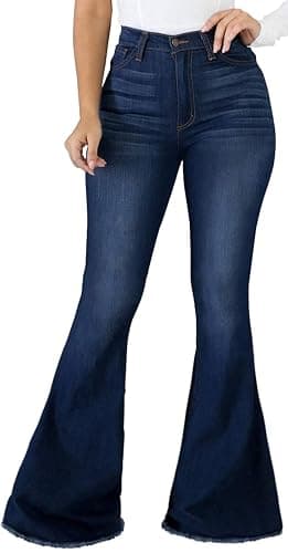 LaiyiVic Bell Bottom Jeans for Women High Waisted Stretchy Skinny Flared Denim Pants - Image 1