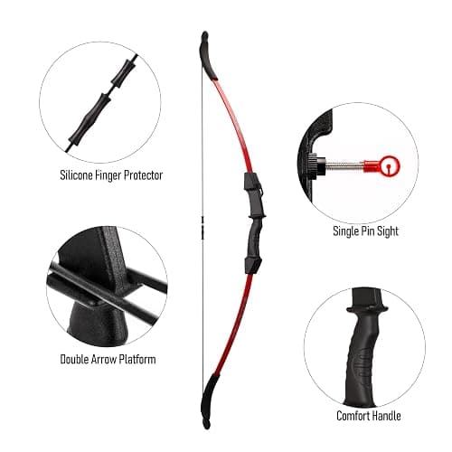 LWANO Bow and Arrow Set for Kids, Archery Beginner Gift with 10 Arrows, 5 Target Face, Ideal for Kids, Youths, Teens, Perfect for Left & Right Handers thumbnail 4