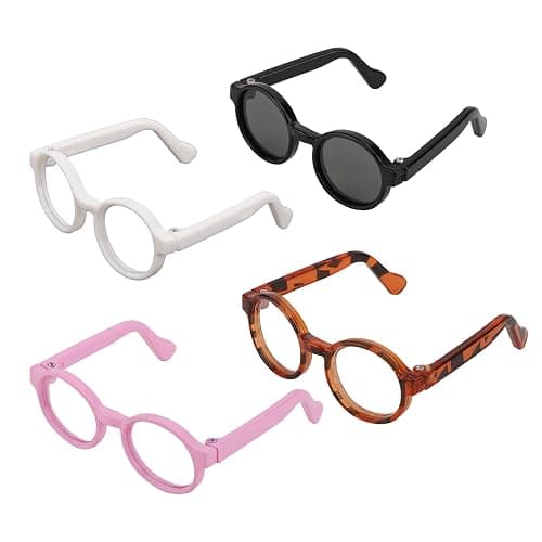 BOXOB 4pcs Doll Glasses, 4 Colors Plastic Doll Dress up Eyeglasses Toy Glasses Costume Accessories Compatible with 5.12 Inch - Image 1