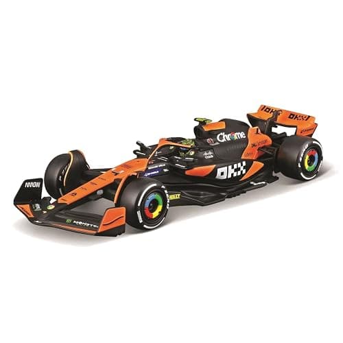 Bburago 1:43 2024 Race McLaren MCL38 with Helmet, Norris #4 - Image 1