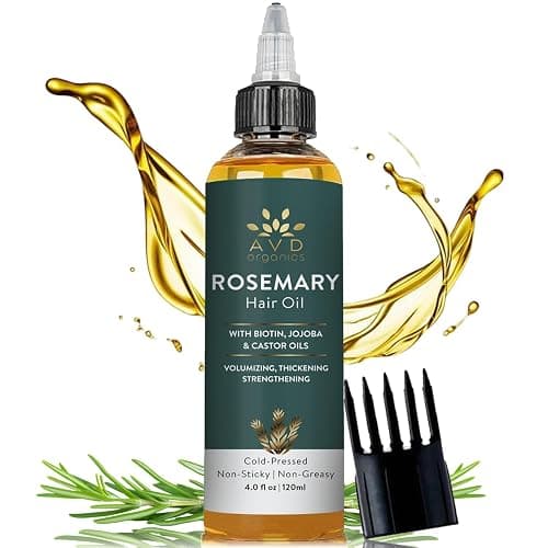 AVD Organics Rosemary Oil for Hair Growth & scalp | Infused With Biotin | Hair Strengthening Nourishing and Volumizing | Infused with Jojoba & Castor Oil | Non-GMO 120ml thumbnail 3