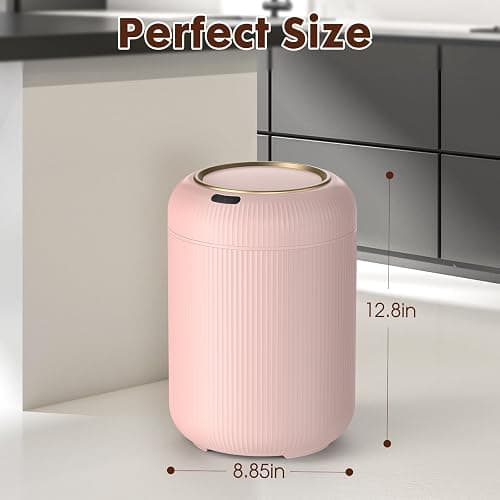 Procade Automatic Motion Sensor Bathroom Trash Can with Lid, 3 Gallon Touchless Trash Bin, Smart Plastic Garbage Can, Mini Pink Wastebasket for Toilet, Office, rv, Bedroom, Living Room thumbnail 7