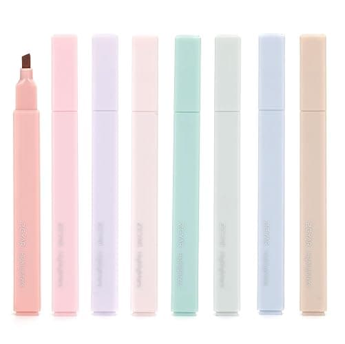 ZEYAR Aesthetic Cute Highlighter Pens, Cream colors, Chisel Tip, Water Based, Quick Dry, No Bleed for bible, four seasons color series (8 Spring Colors) - Image 1
