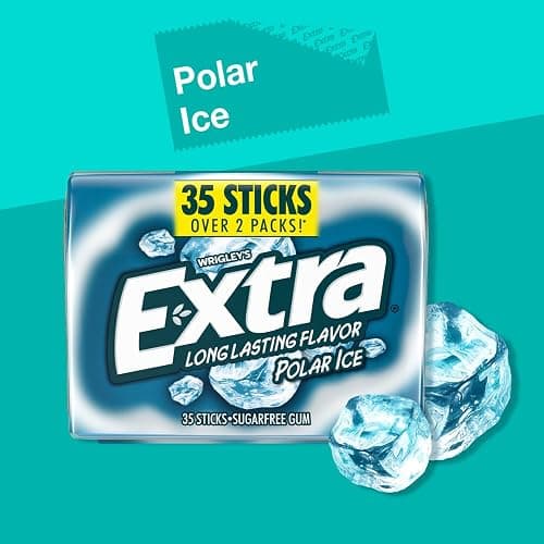 EXTRA Polar Ice Sugar Free Chewing Gum, School Snacks, 35 Stick Pack | Mint gum for fresh breath on the go; sugar free gum and extra gum for school snacks, office desks, backpacks. thumbnail 5