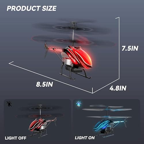 BUSSGO RC Helicopter, Remote Control Helicopter for Kids with 30Mins Flight(2 Batteries), 7+1 LED Light Modes, Altitude Hold, RC Toys for Boys Girls thumbnail 2