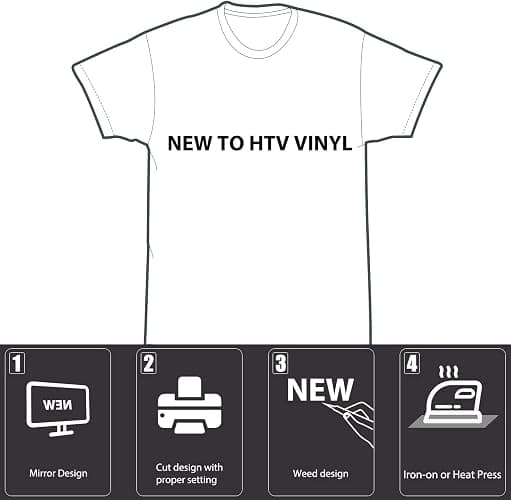 HTVRONT Black HTV Heat Transfer Vinyl Rolls - 12" x 20ft Black Iron on Vinyl for Shirts, Iron on for All Cutting Machines - Easy to Cut & Weed for Craft Heat Vinyl Design thumbnail 6