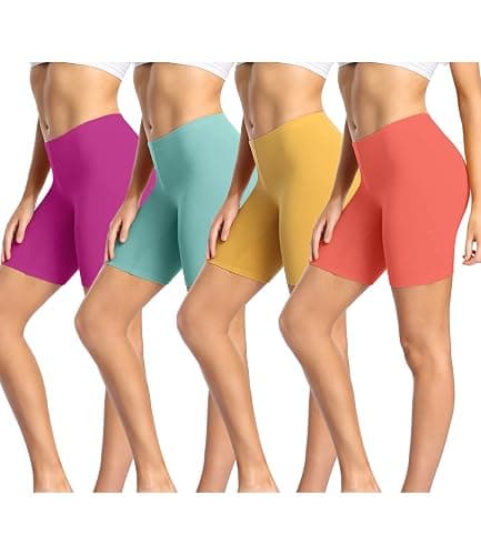 wirarpa Women's Cotton Boy Shorts Underwear Anti Chafing Soft Biker Short Plus Boy Shorts Panties 4 Pack - Image 1