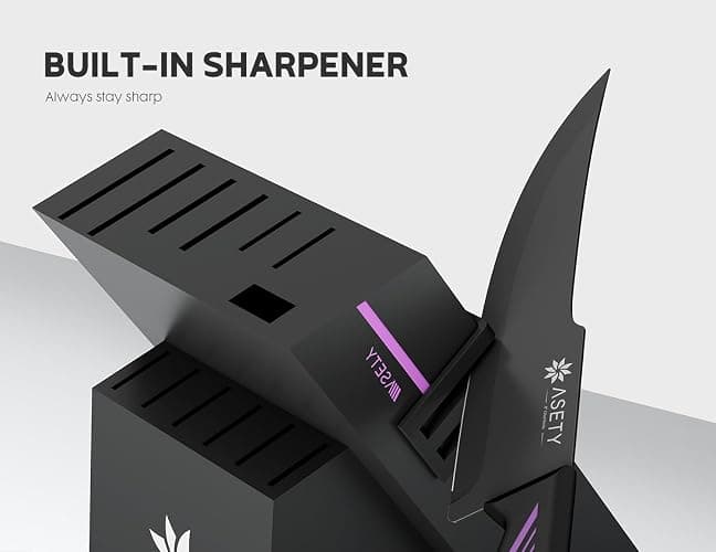 Knife Set - 15 PCS Kitchen Knife Set with Built-in Knife Sharpener Block - Stainless Steel Knife Block Set - Dishwasher Safe, Elegant Box for Men Women thumbnail 4