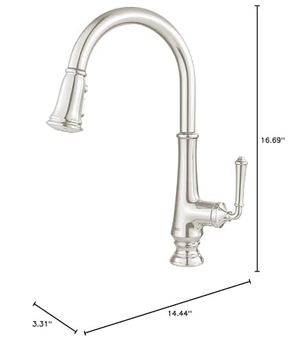 American Standard 4279300.013 Delancey Pull-Down Kitchen Faucet with Sprayer, Polished Nickel thumbnail 2