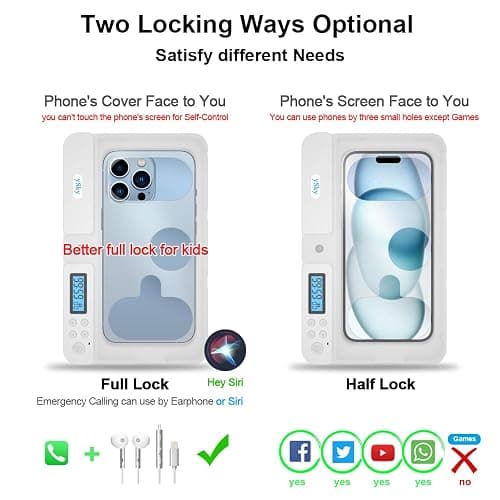 ySky Phone Lock Box with Timer,Phone Access Blocker Device for Cell Phones, Limits Smartphone Access, Reduces Screen Time & Improves Focus,Timed Jail Locker to Help Kids,Students, Adults Focus Back thumbnail 2
