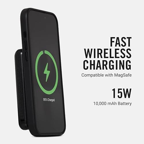 Ridge Magnetic Power Bank Fast Charging - Compatible with MagSafe - Portable Charger Power Bank - with Built in Cable and Wireless Charging, 5-in-1 Charging & Magnetic Attachment (Matte Black) thumbnail 2