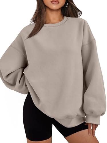 EFAN Womens Oversized Sweatshirts Hoodies Fleece Crewneck Sweaters Casual Tops Comfy Fall Fashion Outfits Winter Clothes 2025 - Image 1