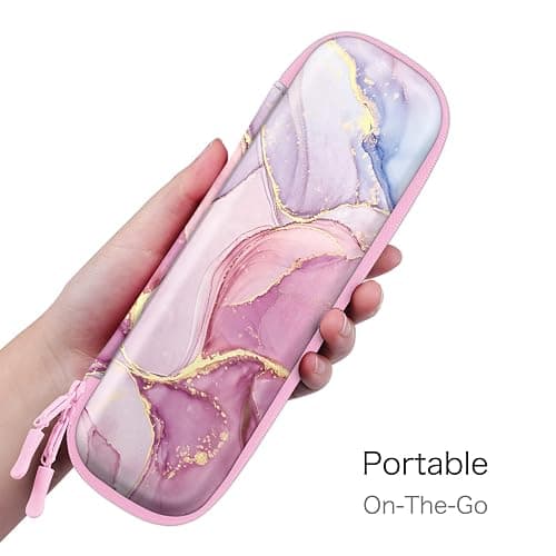 Fintie Holder Case for Apple Pencil Pro, Apple Pencil (USB-C / 1st / 2nd Generation), PU Leather Carrying Bag Sleeve Compatible with Pen, USB Cable, Samsung Stylus, Dreamy Marble thumbnail 3