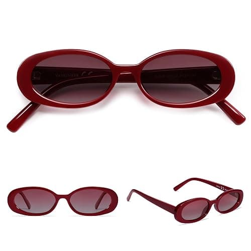VANLINKER Polarized Retro Oval Sunglasses for Women and Men Small 90s Style VL9580 thumbnail 2