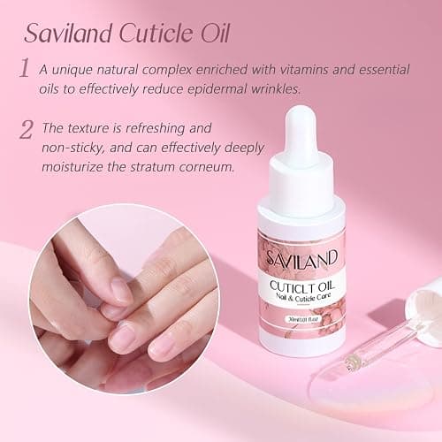 SAVILAND Cuticle Remover and Cuticle Oil Kit – Nail Care Kit with Cuticle Remover Liquid & 1.01 oz Cuticle Oil Cuticle Trimmer for Cuticle Softener & Moisturize Manicure Kit for Home Use thumbnail 3