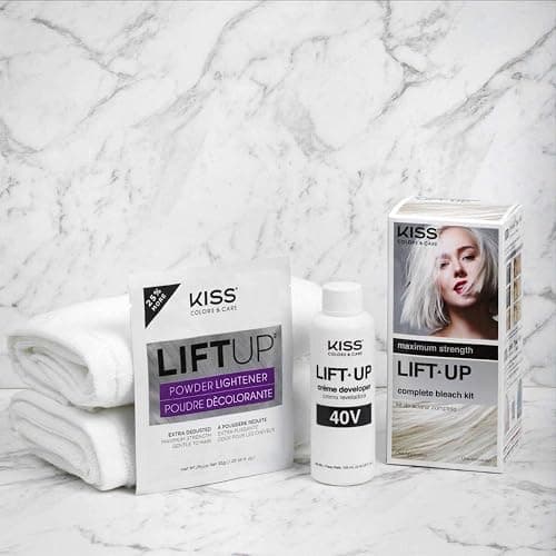 KISS Lift Up Complete Hair Bleach & Icy Silver Toner Kit, Gentle Conditioning Formula that Reduces Brassiness, Complete 6-Pc DIY Bleach Kit, ICE thumbnail 7