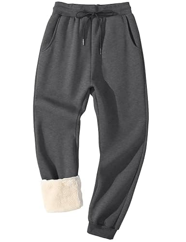 Flygo Men's Fleece Lined Sherpa Sweatpants Winter Warm Pants Jogger Lounge Athletic Pant with Pockets - Image 1