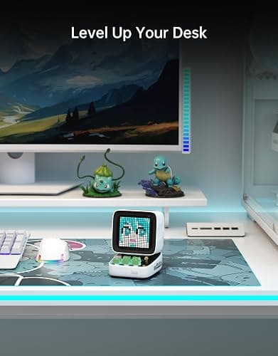 Divoom Ditoo Pro Retro Pixel Art Game Bluetooth Speaker with 16X16 LED App Controlled Front Screen (White) thumbnail 6