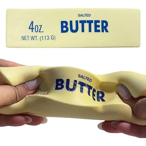 Slow Rebound Cute Butter Squeeze Stress Balls, Upgrade Stress Relief Fidget Toys Wet Slow Rebound Stress Relief Toy, 2026 New Squeeze Ball Realistic Butter Stick Soft Squeeze Toys (Yellow) - Image 1