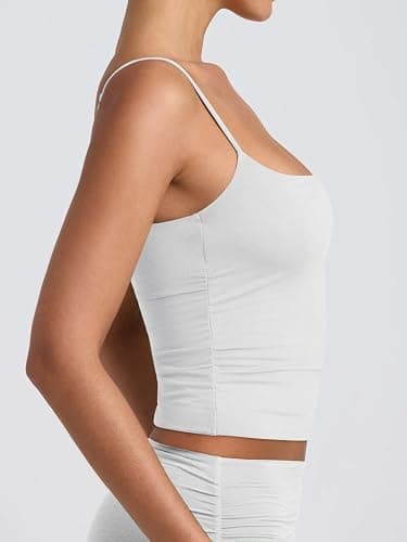 PINKMSTYLE Women's Basic Double Lined Scoop Neck Tank Tops Adjustable Cami Tank Summer Sleeveless Tops thumbnail 4