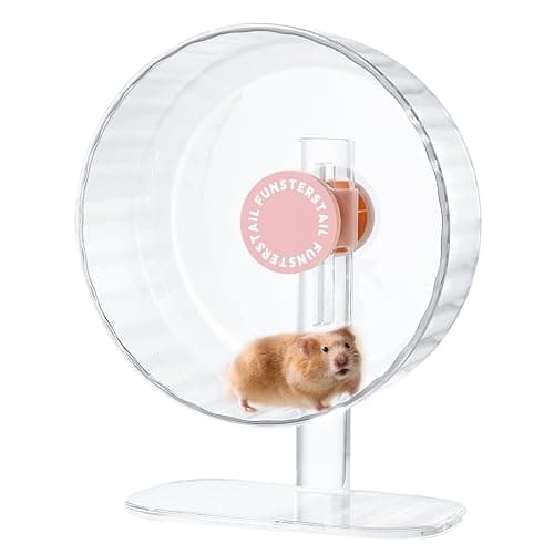 FunstersTail Super Silent Hamster Wheel 10.4 Inch, Magnetic Large Rat Wheel for Chinchilla, Gerbil, Guinea Pig, Cat, Mouse, Sugar Glider and Dwarf, Syrian Hamster Accessories (Peach Pink) - Image 1