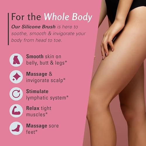 Anti Cellulite Brush, Massager & Body Scrubber for Toning & Firming by M3 | Silicone Cellulite Brush for Thighs & Butt Firming, Skin Smoothing, Exfoliating, Circulation, Hair & Scalp Massage thumbnail 6